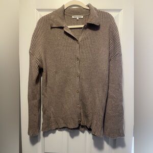 Reformation Ribbed Cardigan - Tan